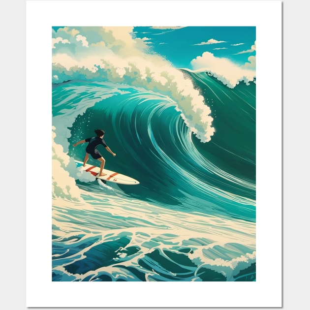 Vintage anime surf Vintage Surfing Posters and Art Prints